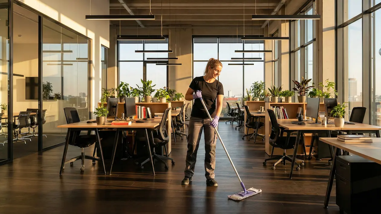 Büro im Sonnenaufgang